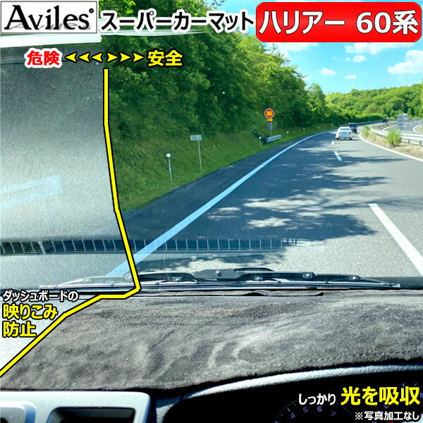 [新開発 反射防止]トヨタ　ハリアー　60系　ダッシュマット　ダッシュボードマット【Aviles】【スーパーカーマット】