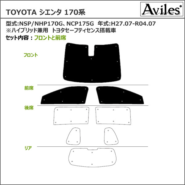 【P8倍 スーパーセール】【フロント3枚】トヨタ シエンタ 170系 サンシェード [カーテン 車中泊 日除け]【あす楽対応】