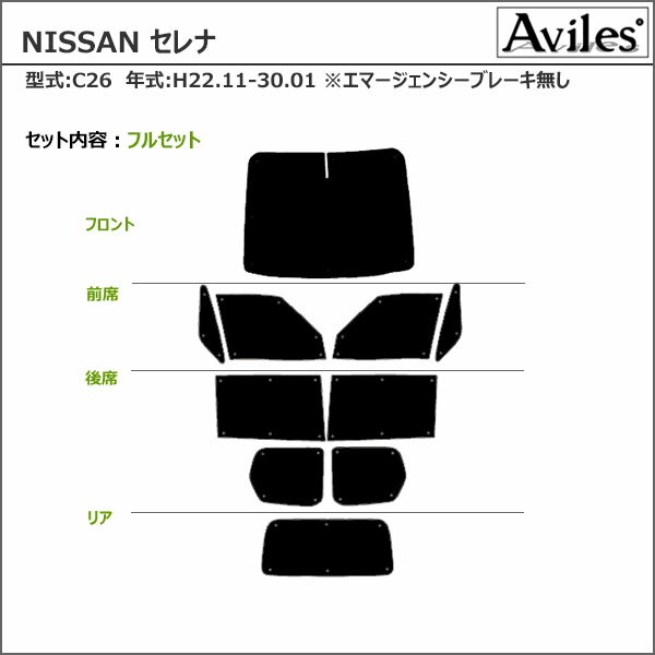 【P8倍 スーパーセール】【フルセット】 日産 セレナ C26 サンシェード [カーテン 車中泊 日除け 防寒 目隠し]【あす楽対応】