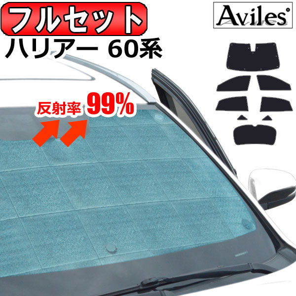 【P8倍 19日20日】【フルセット】 トヨタ ハリアー 60系 サンシェード [カーテン 車中泊 日除け 防寒 目隠し]