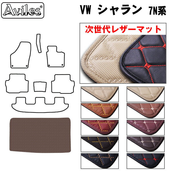 【P10倍 (11/25)限定】【次世代レザーマット】VW　ワーゲン　シャラン　7NC系　ラゲッジマット　フロア..