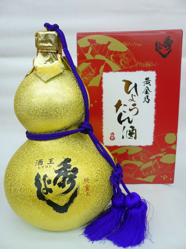 秀よし 金瓢 黄金乃 ひょうたん酒 金箔入り 1800ml 箱入 [秋田県] お酒 日本酒