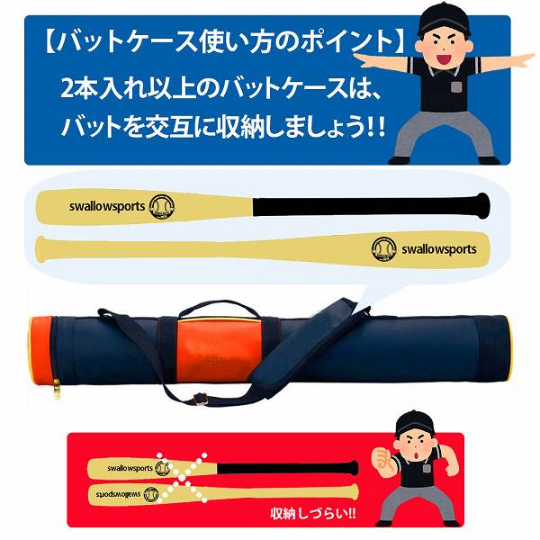 野球用品専門店スワロースポーツの野球 ゼット ZETT ケース バットケース 8-10本入 大容量 ノックバット収納可 BC778 バット入れ 持ち運び 遠征 野球部 野球用品 スワロースポーツ｜アングル2