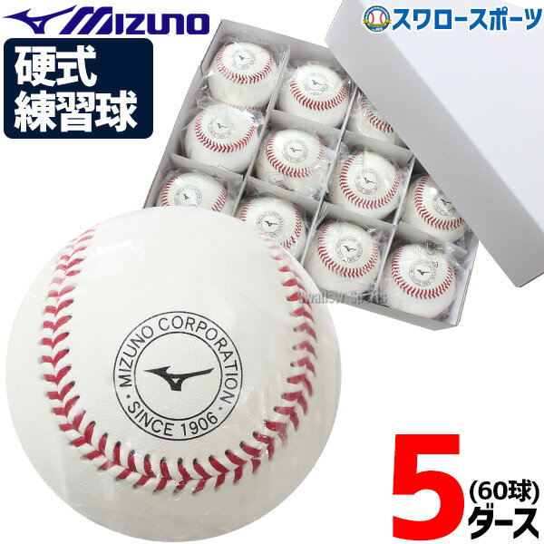 ボール ＼10日(金)全品ポイント5倍／ 野球 ミズノ 硬式ボール ミズノ スリケン 高校野球 高校練習球 硬球 5ダース 60個入り 1BJBH43600 Mizuno 野球用品 スワロースポーツ