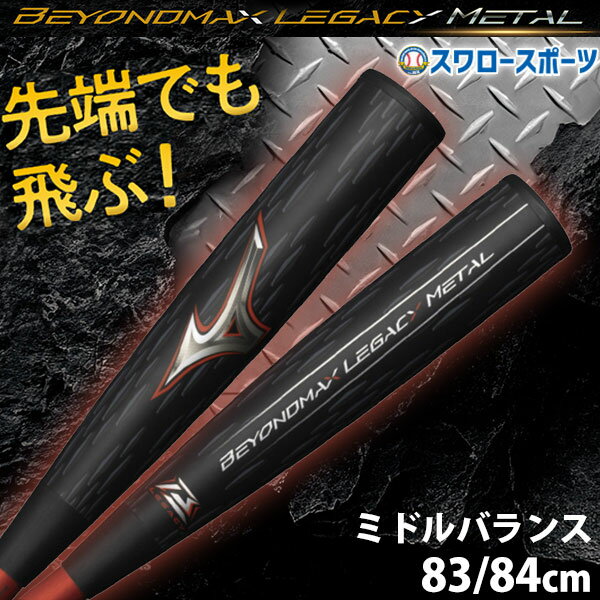 バット ＼1日(土)ポイント5倍／ 野球 ミズノ 限定 軟式 バット 軟式用 金属製 ビヨンドマックスレガシーメタル ミドルバランス 1CJBR184 MIZUNO 野球用品 スワロースポーツ