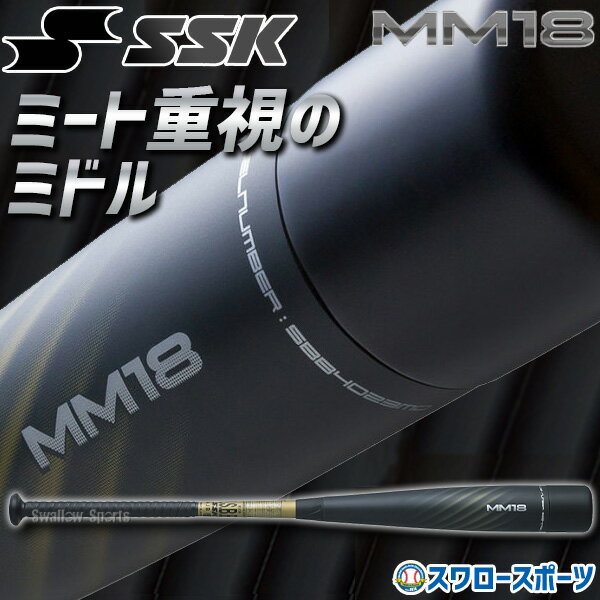 ＼スーパーセール開催／ポイント10倍セール SSK MM18 軟式バット ミドルバランス 野球 ミドル エスエスケイ 710g平均 軟式一般 複合バット SBB4023MD 野球部 軟式 野球用品 スワロースポーツ