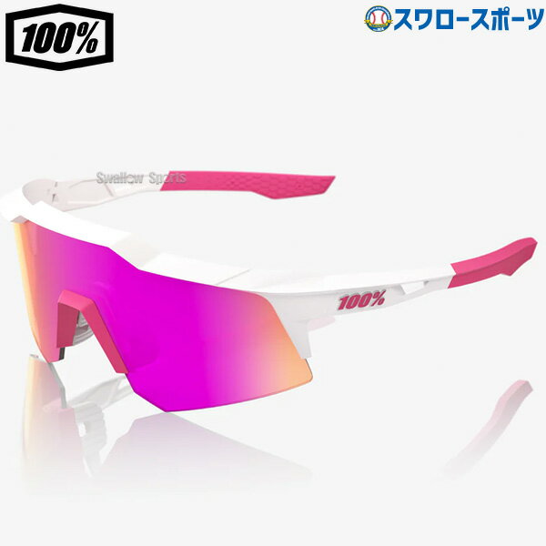 野球 100% ワンハンドレッド アクセサリー サングラス SPEEDCRAFT XS Matte White/Pink HiPER Vital Pink Mirror 60009-00019 野球用品 スワロースポーツ
