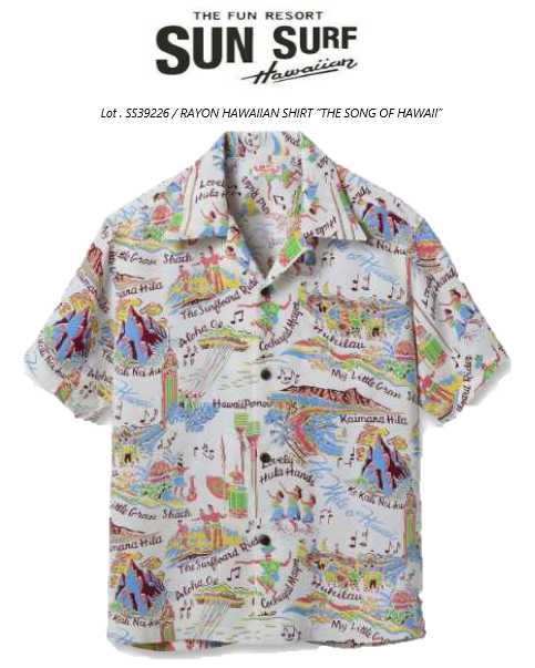 サンサーフ(SUNSURF)　SS39226 RAYON HAWAIAN SHIRT 　 THE SONG OF HAWAII