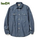 VK[P[(SUGARCANE)@ SC27850 @ BLUE CHAMBRAY WORK SHIRT (LONG SLEEVE)@Vu[Vc@[NVcyz