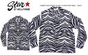 STAR OF HOLLYWOOD（スターオブハリウッド ）　 SH28876 長袖シャツ　ZEBLA　ゼブラ柄オープンカラーシャツ　東洋エンタープライズHIGH DENSITY RAYON L/S OPEN SHIRT ZEBLA　 BLACK