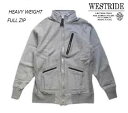 ウエストライド(WESTRIDE) 無地 FULL ZIP STAND SWEATフルジップ・スタンド・スウェット-HGRY【送料無料】