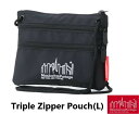 MANHATTAN PORTAGE(マンハッタンポーテージ)　Triple Zipper Pouch（L）　トリプルジップポーチ　ポシェット　サコッシュ ポーチ ショルダーバッグ トリプルジッパーポーチ 　ミニショルダーバッグ　zippouch　通学　通勤　学生　メンズ　レディースバック