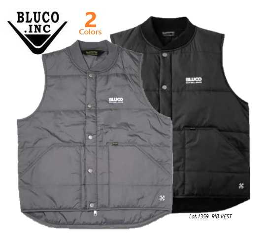 BLUCO(ブルコ）Lot.1359 RIB VEST キルティング ベスト 撥水ベスト 2色