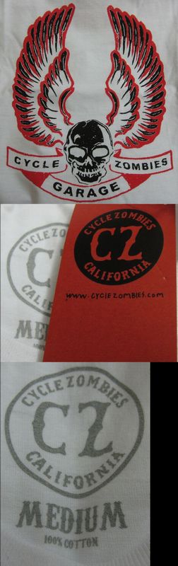 CycleZombiesサイクルゾンビーズ　DIRT S/S T-SHIRT半袖TEEシャツ-WHITE