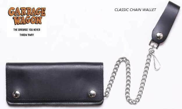 GARBAGE WAGON (ガベージワゴン) GENUINE LEATHER ジェニュインレザー バイカーウォレット 財布 USA製 本革 CLASSICクラシック CHAINWALLETチェーンウォレット 二つ折り レザー ロング ウォレット