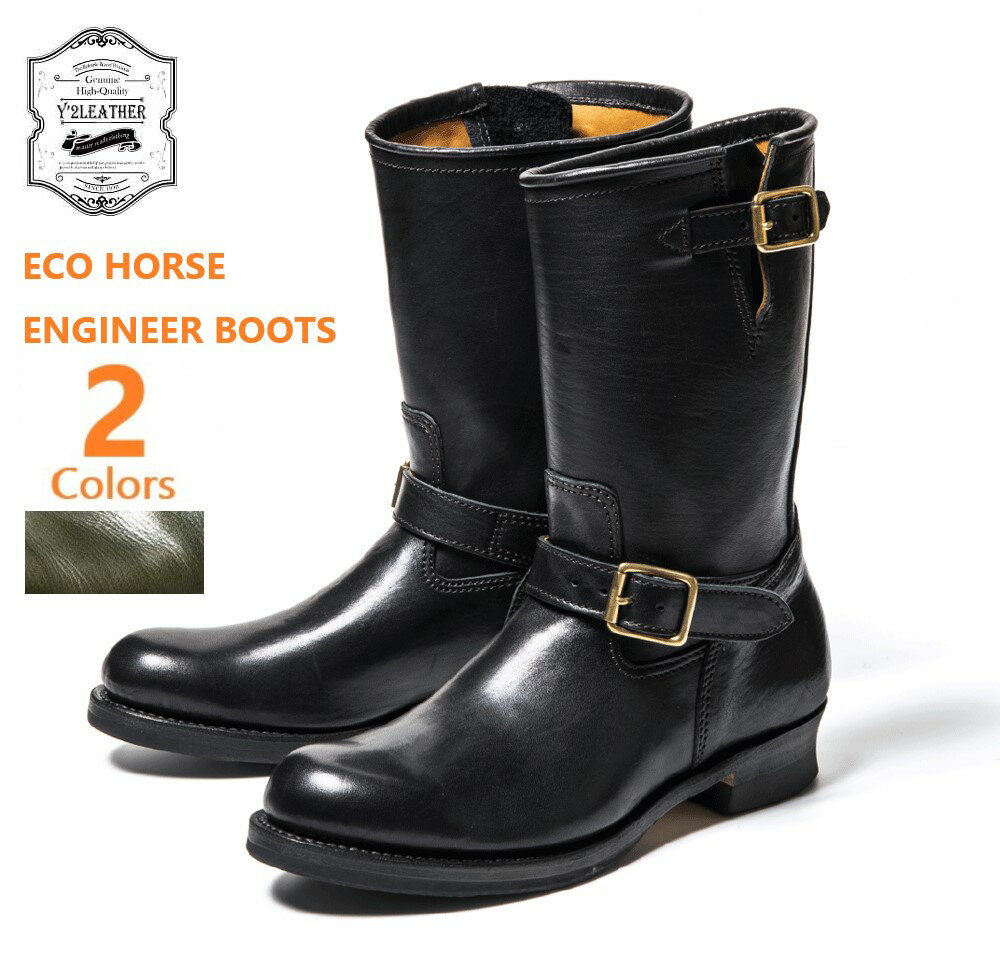 Y2 LEATHER(磻ġ쥶EB-01ECO HORSE ENGINEER BOOTSۡ󥸥˥֡ġ̵ۥ塼׷ᥫơХ饤