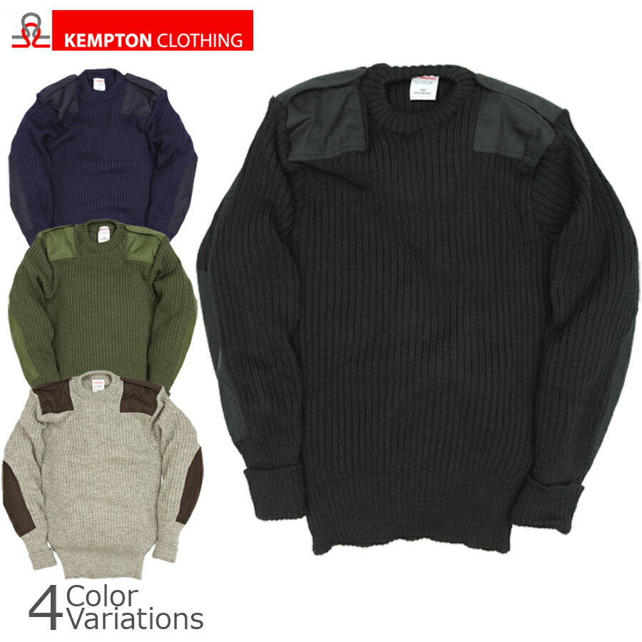 KEMPTON(ケンプトン) Woolly Pully クルーネックセーター エポレット付き