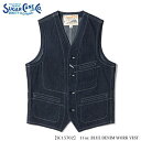 SUGAR CANE & Co. 11oz. BLUE DENIM WORK VEST SC15702