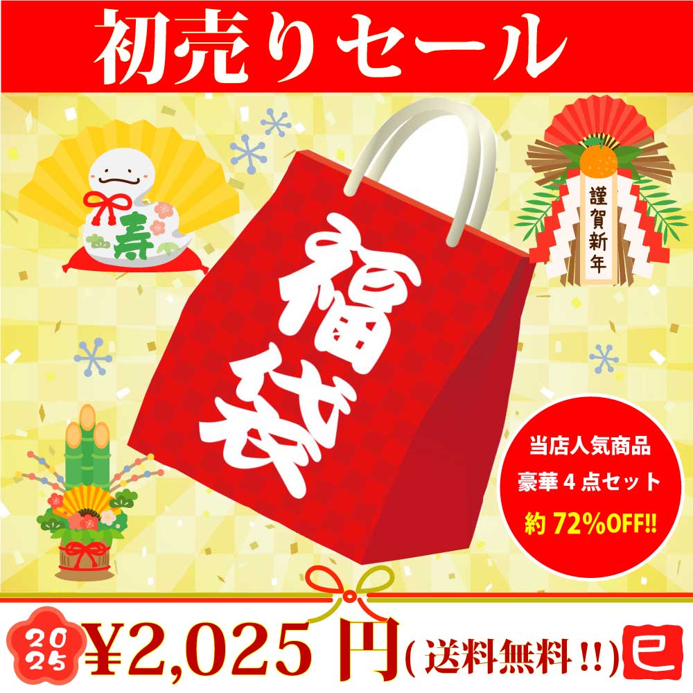【新春/福袋】2025円☆約72％OFF！人気商品豪華4点セット200個限定 送料無料 1月6日順次発送お一人様3個まで 無くなり次第終了のサムネイル