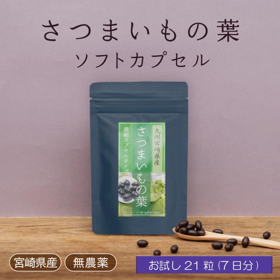 楽天ひなた食品　楽天市場店【お試し1週間分！】さつまいもの葉濃縮ソフトカプセル21粒 血圧サポート ポリフェノールお一人様3個まで【ギフト】【お中元】【お歳暮】【ひなた食品】