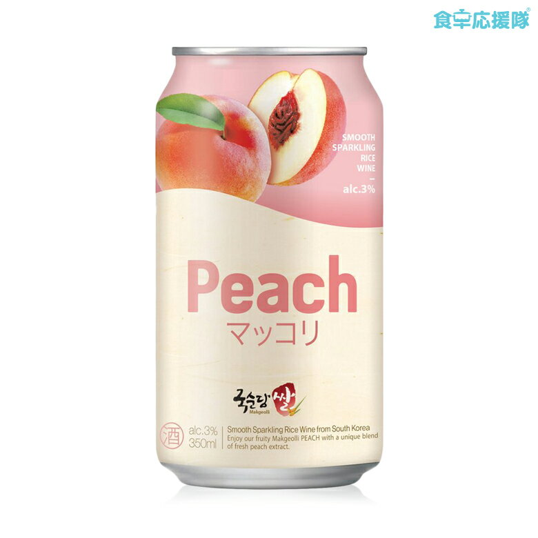 麹醇堂米マッコリ桃350ml 缶　天然の桃果汁入りでビタミンC豊富　低アルコール！Alc．3％