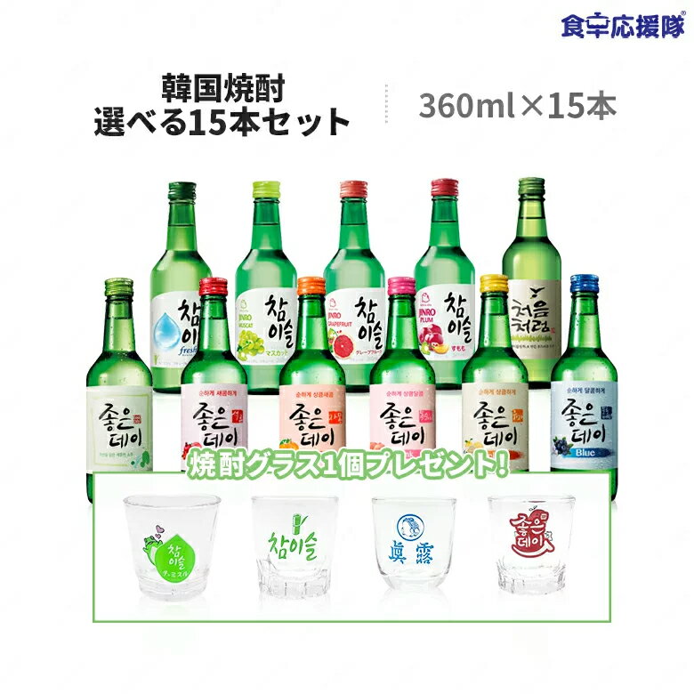 【焼酎グラス1個付き】 韓国焼酎 選べる15本セット チャミスル ジョウンデー チョウムチョロム 焼酎 眞..