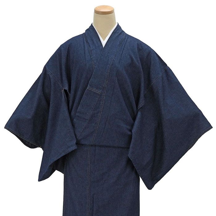 ＼ポイント10倍／デニム着物 洗える着物 デニムの着物 M L 198 レディース 仕立て上がり ジーパン デニム 着物 単衣 p2602