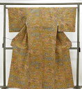 70%割引\半額50%OFF+20%クーポン/小紋 正絹 鈴折り鶴四季花模様 身丈157.5cm 裄丈64.5cm 小紋 リサイクル 着物 c0776