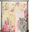 \30%OFFクーポン配布中!/振袖 新品仕立済 正絹 四季花模様 身丈174cm 裄丈70cm 振袖3点セット 新品 仕立て上がり 着物 e0779