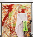 【ポイント10倍】振袖 正絹 四季花手毬模様 5点セット 身丈171.5cm 裄丈69cm 袋帯 長襦袢 帯締め 帯揚げ 振袖セット リサイクル 中古 着物 e...