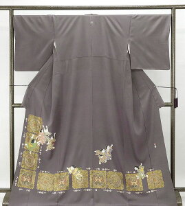 \30%割引&20%OFFクーポン/色留袖 正絹 京加賀友禅 松本健一作 身丈166.5cm 裄丈68cm 色留袖 美品 丸に違い鷹の羽 一つ紋 りサイクル 着物 フォーマル 結婚式 披露宴 f0175