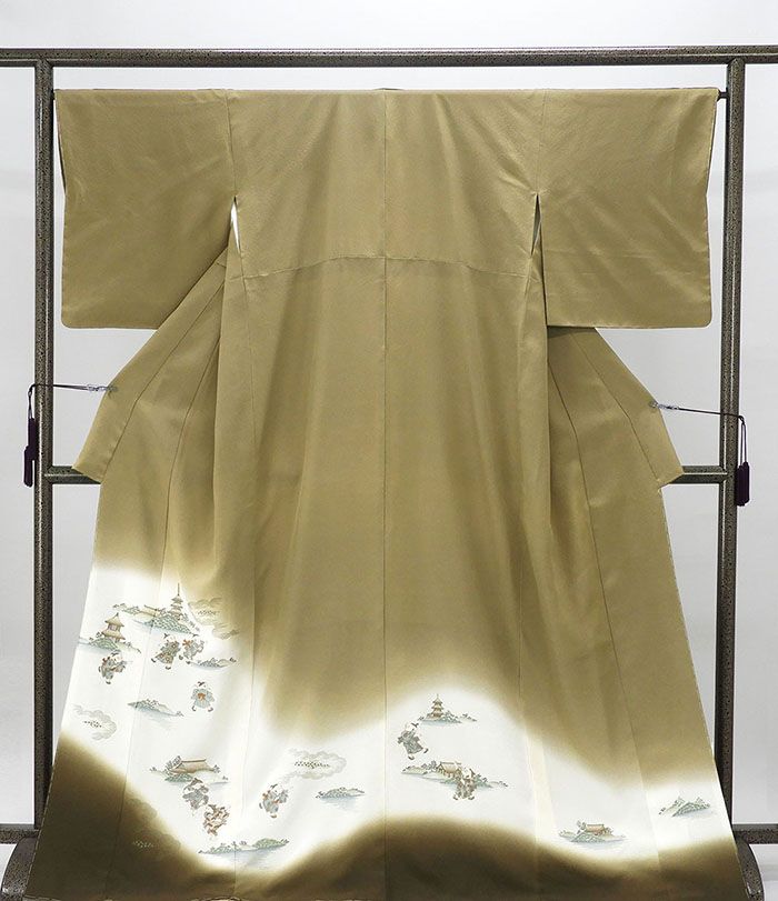 Irotome - 色留袖 未使用 正絹 童子風景 身丈169cm 裄丈66.5cm 紋なし 未着用 美品 新古品 未使用品 着物 フォーマル レディース f4027