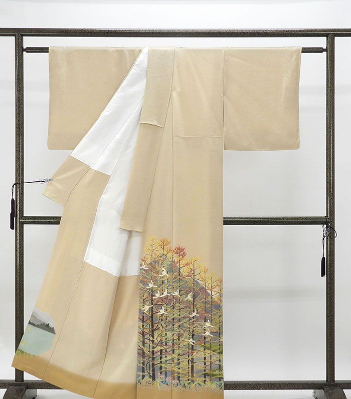 ＼ポイント10倍／色留袖 未使用 正絹 本加賀友禅 西尾翠峰作 身丈160cm 裄丈65cm 丸に角立四ツ目 一つ紋 未着用 新古品 着物 フォーマル レディース f4044 auc-syoukaku-10078203 きもの翔鶴 サンプル画像3