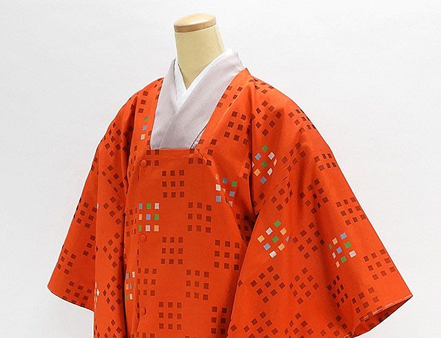 雨コート 新品仕立済 正絹 格子模様 雨コート 新品 仕立て上がり j1072