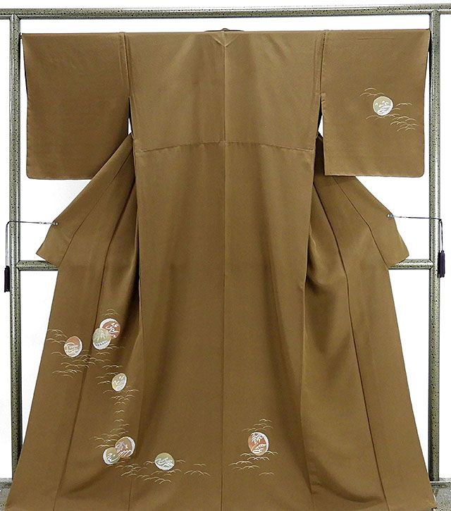 Rakuten - ＼10％OFFクーポン配布中／単衣 訪問着 新品 仕立て上がり 正絹 単衣 露芝草花模様 訪問着 新品仕立済 着物 wb1535