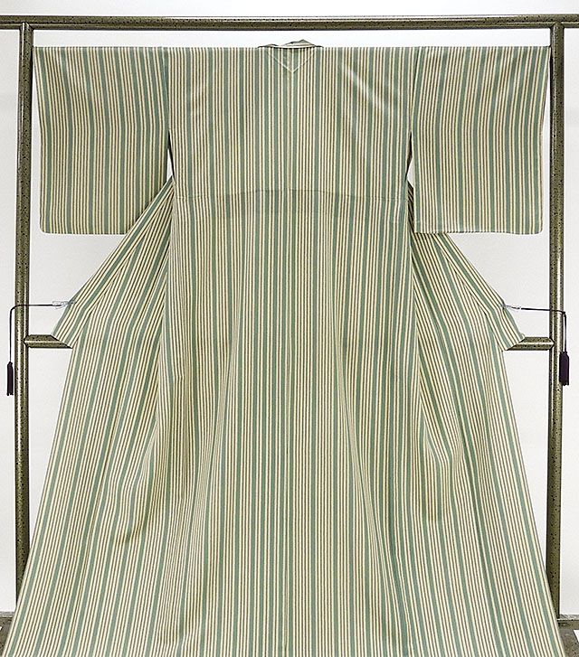 開始28時間限定＼30％OFFクーポン／配布中！単衣 小紋 新品 仕立て上がり 正絹 単衣 縦縞模様 小紋 新..