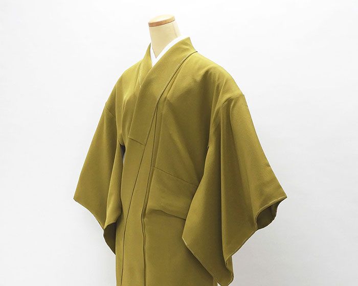 色無地 新品仕立済 正絹 堅牢染 菜種油色 身丈167cm 裄丈68cm 新品 仕立て上がり 着物 a1056