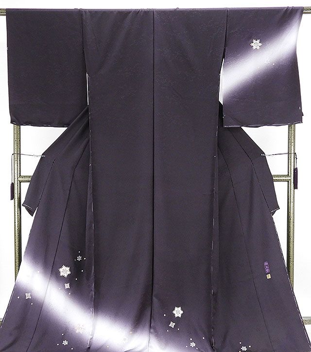 ＼30％OFFクーポン配布中／訪問着 正絹 じゅらく帝王紫 刺繍 結晶模様 未仕立て 仮絵羽 着物 反物 礼装 フォーマル 結婚式 入学式 卒業式 新品 b2211