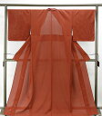 夏物 色無地 新品仕立済 正絹 夏物 堅牢染 赤茶色 身丈164.5cm 裄丈67.5cm 絽色無地 新品 仕立て上がり 着物 wa2007