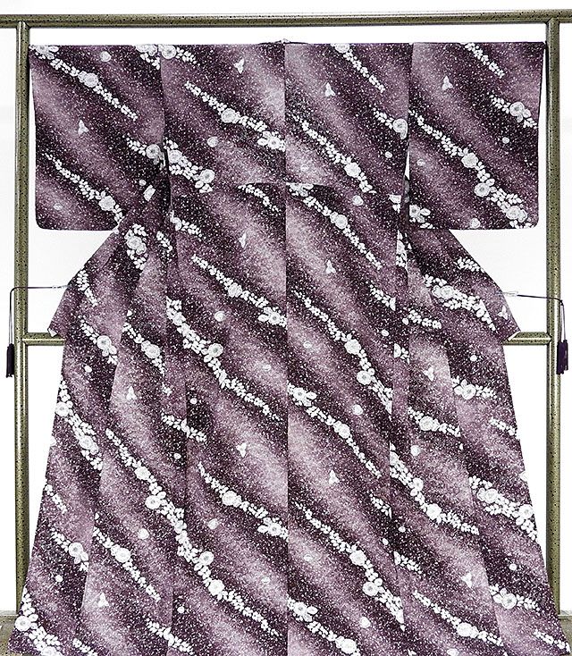 ＼30％OFFクーポン配布中！／夏物 小紋 新品 仕立て上がり 正絹 夏物 辻が花模様 紋紗小紋 夏 夏用 仕立済 着物 wc2121