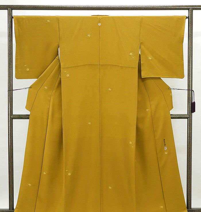 平和屋着物○安藤松岳監修 色無地 草花地紋 瑠璃紺色 正絹 逸品