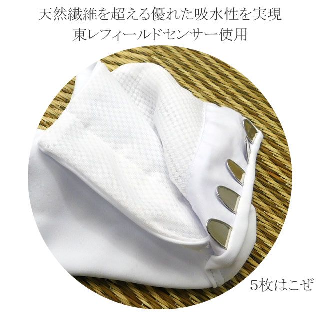 きもの翔鶴の＼ポイント10倍／足袋 東レ ドライフィット足袋 5枚コハゼ サラシ裏 日本製 新品 n250｜アングル2