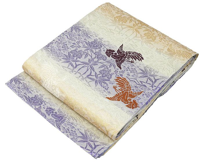 きもの翔鶴の＼ポイント10倍／袋帯 新品 仕立て上がり 西陣 堀健謹製 桐竹尾長鳥模様 袋帯 新品仕立済 パーティー g2924｜アングル3