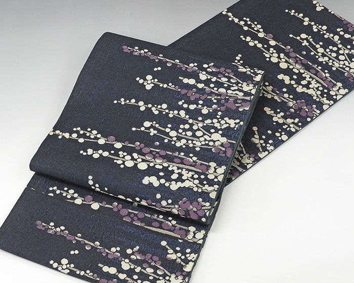 袋帯 新品仕立済 正絹 梅蕾模様 袋帯 新品 仕立て上がり g2714