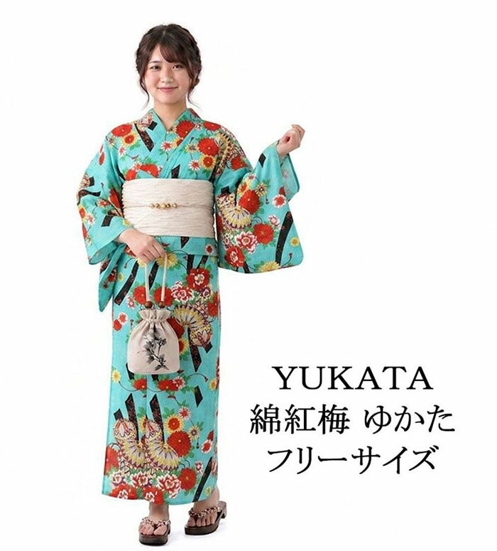 Striped - ＼20％OFFクーポン配布中！／浴衣 レディース 単品 綿紅梅 綿浴衣 菊桜手毬 プレタ浴衣 ゆかた 綿 女性 大人 x0462