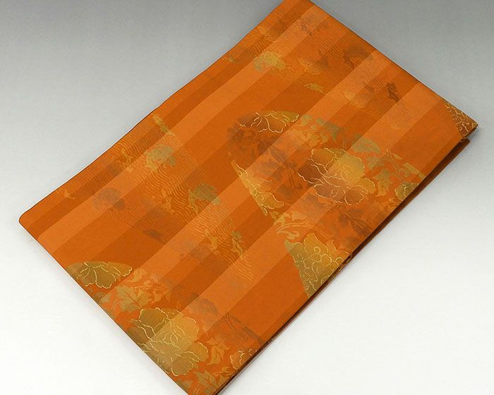 きもの翔鶴の＼ポイント10倍／名古屋帯 正絹 唐花鯉文様 名古屋帯 リサイクル 中古 カジュアル h0832｜アングル2