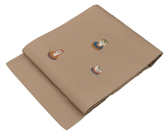 名古屋帯 新品仕立済 ポリエステル 刺繍干支模様 小難あり 新品 仕立て上がり h2874