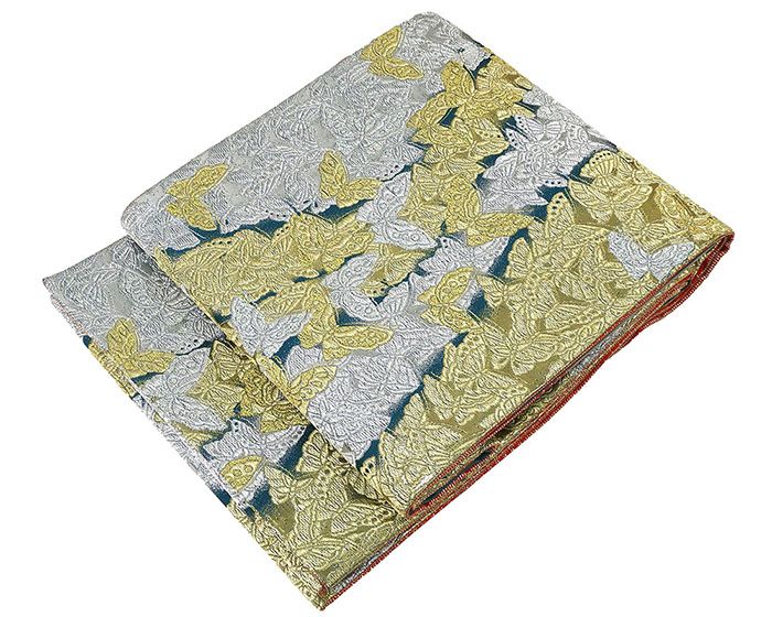 Rakuten - 【ポイント10倍】袋帯 正絹 蝶々模様 良品 リサイクル 中古 フォーマル 礼装用 パーティー 着物 g4087