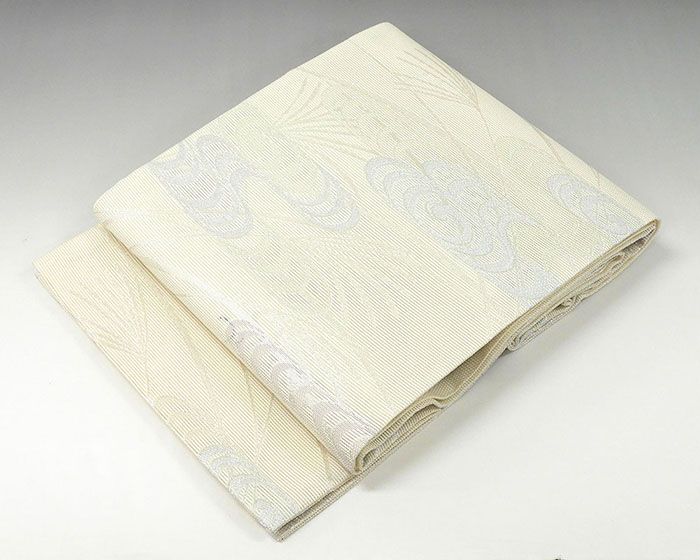 夏物 袋帯 新品仕立済 正絹 夏物 京都イシハラ謹製 流水草葉模様 紗袋帯 新品 仕立て上がり y2057