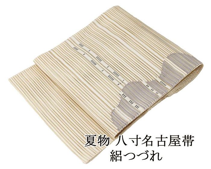Rakuten - 夏帯 名古屋帯 絽綴れ 正絹 新品 仕立て上がり 横段 幾何 夏八寸帯 八寸 夏用 夏物 絽つづれ y5201